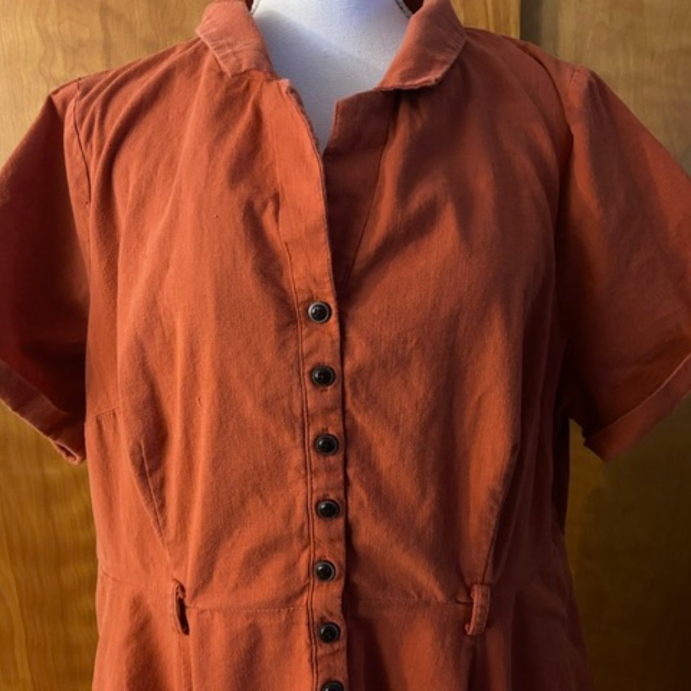 ANY OFFER! Collectif Orange Vintage-Inspired Midi Shirt Dress - Picture 3 of 7